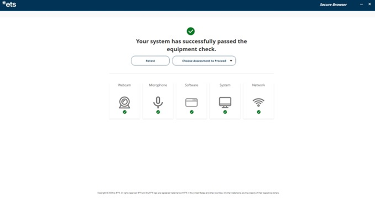Equipment check passed