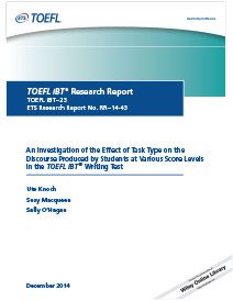 TOEFL iBT 작문 시험에서 다양한 점수 수준의 학생들이 작성하는 담화에 과제 유형이 미치는 영향에 대한 조사에 대해 더 읽어보세요
