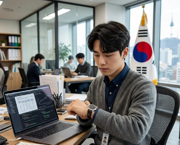 한국 남자 시간 확인